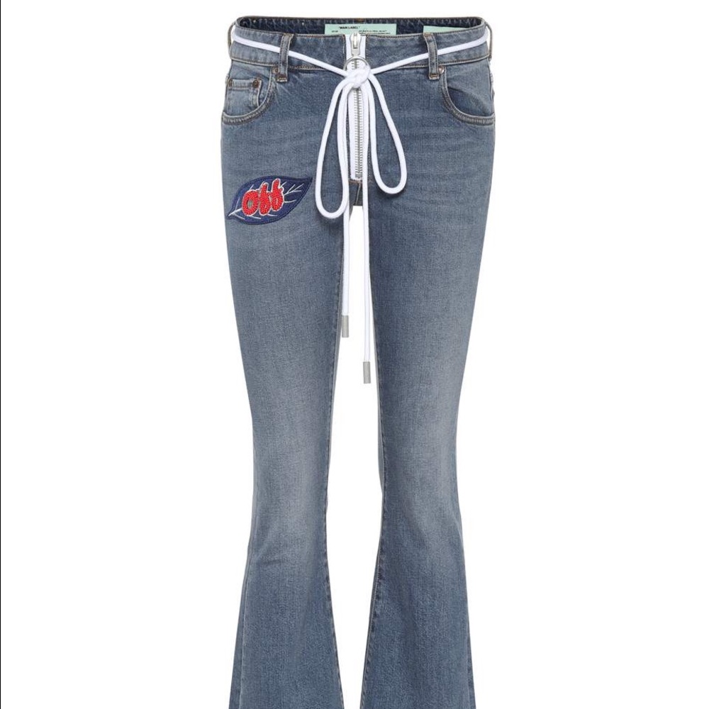 Off-White, Cropped Flared Jeans - WORN 1X